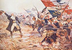 Pintura colorida mostrando exército francês em Varoux