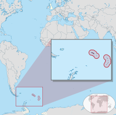 Localização da Geórgia do Sul e Sandwich do Sul, no Oceano Atlântico sul.