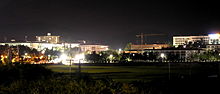 A night scenery of a building complex.