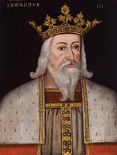 Moderno meio-figura retrato precoce de Edward III em trajes real.