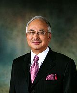 uma foto oficial do primeiro-ministro Najib Tun Razak.