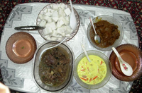 4 Malay dishes on a table.
