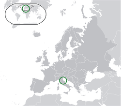 Localização de San Marino na Europa